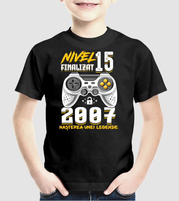 Nivel 15 finalizat. 2007 nașterea unei legende model negru pe tricou