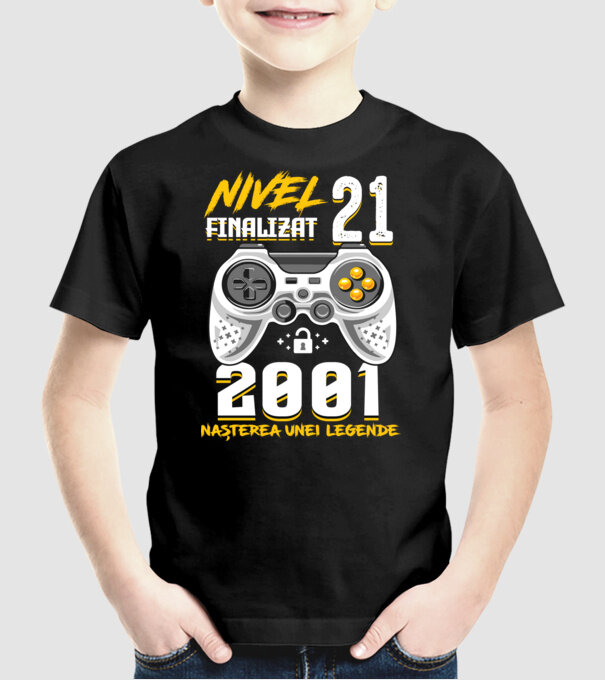 Nivel 21 finalizat. 2001 nașterea unei legende model negru pe tricou