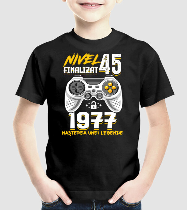 Nivel 45 finalizat. 1977 nașterea unei legende model negru pe tricou