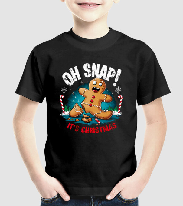 Oh snap! It's christmas Negru model negru pe tricou