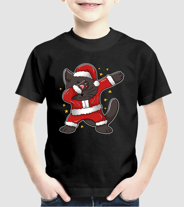 Pisică Dab model negru pe tricou
