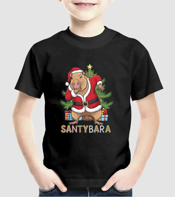 Santybara model negru pe tricou