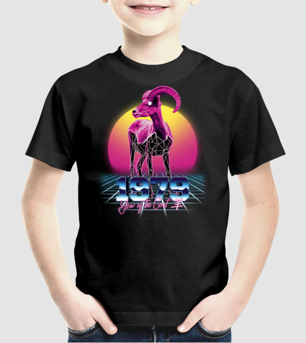 1979 Year of the Goat model negru pe tricou