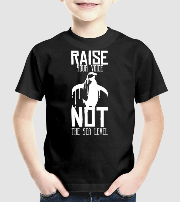 Ridică-ți vocea nu nivelul mării model negru pe tricou