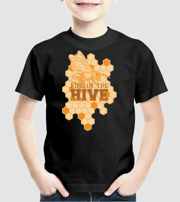 Regele stupului model negru pe tricou