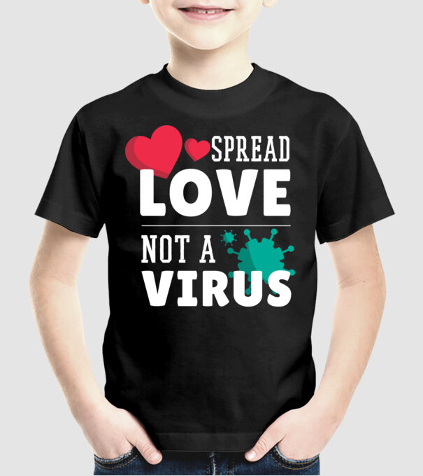 Răspândește dragostea, nu virusul model negru pe tricou