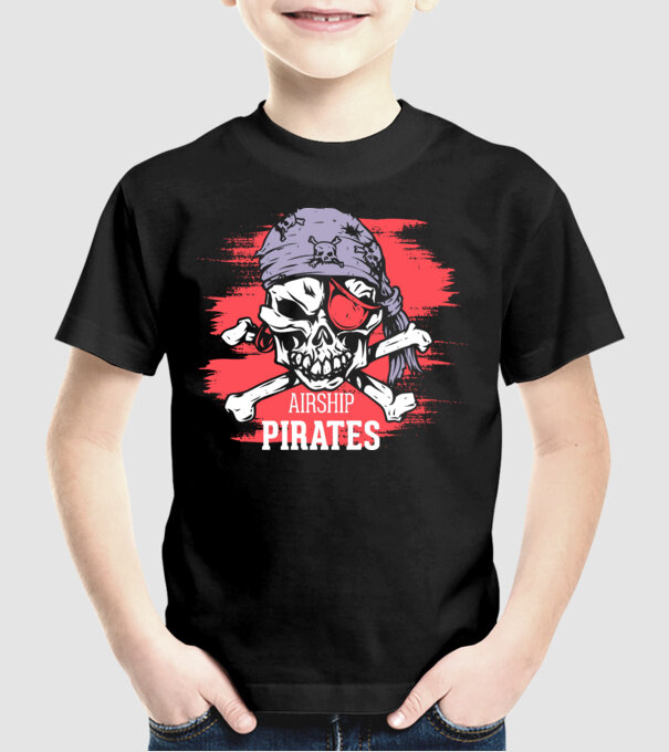 Airship Pirates - Pirat model negru pe tricou