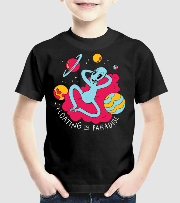 Alien Chill model negru pe tricou