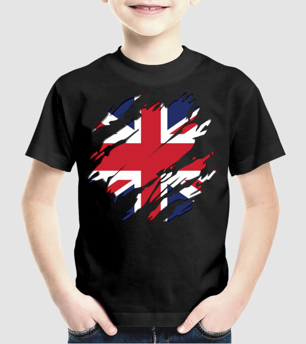 UK Steagul Regatului Unit model negru pe tricou