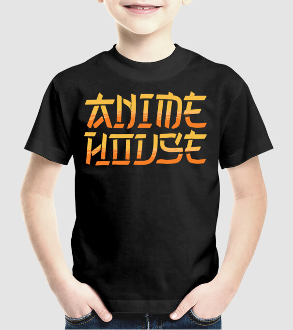Anime House model negru pe tricou