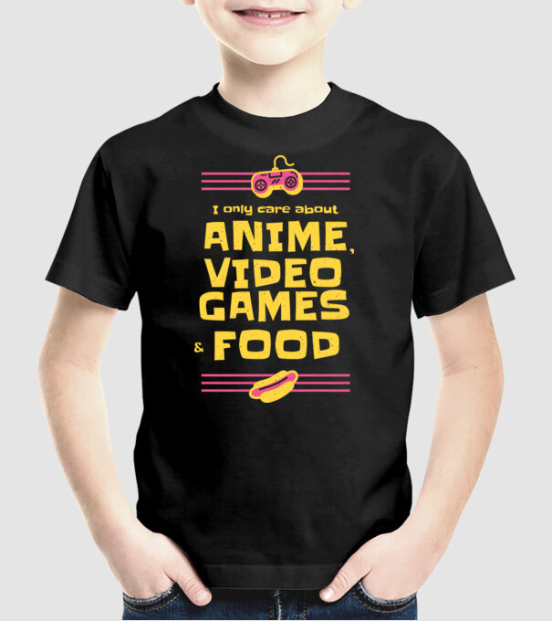 Joc video Anime model negru pe tricou