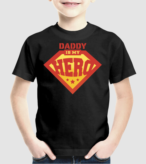 Tata este Supereroul meu model negru pe tricou