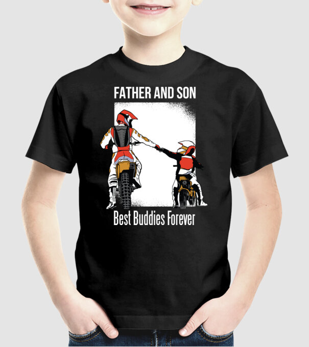 Tată și Fiu cei mai buni Prieteni - Motociclist model negru pe tricou