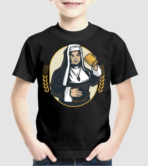 Bere Călugăriță model negru pe tricou