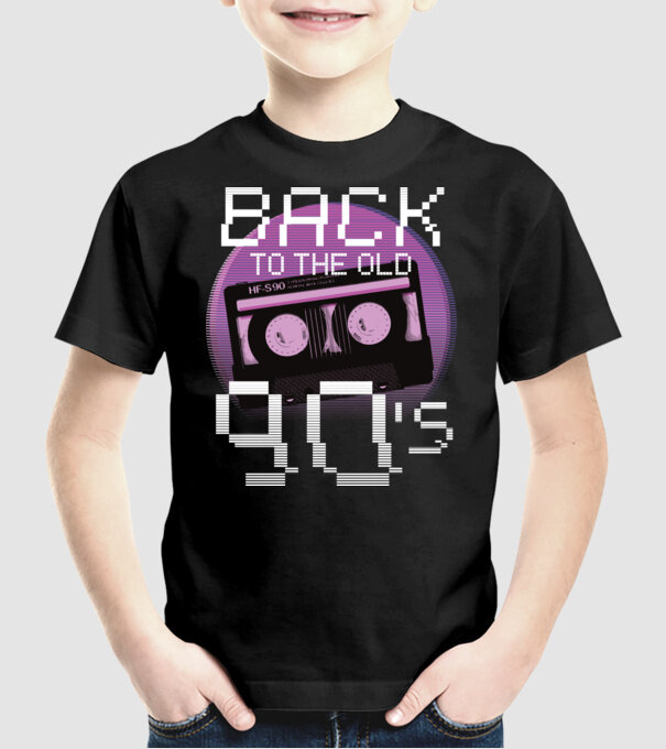 'Back to the 90s Înapoi în anii ''90' model negru pe tricou