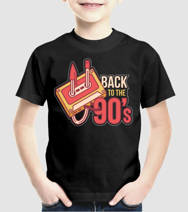 'Back to the 90s Înapoi în anii ''90 Retro' model negru pe tricou