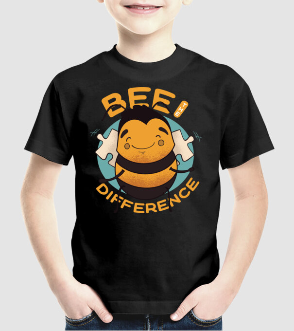 Bee the Difference - Fii tu însuți diferența model negru pe tricou