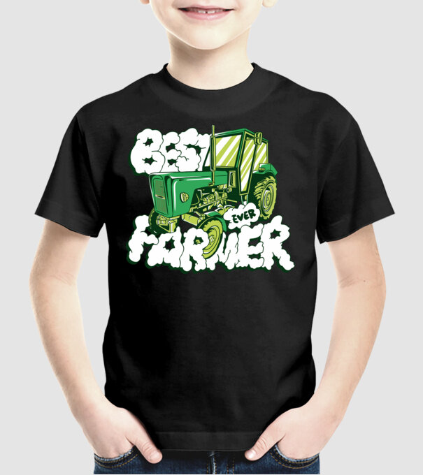 Best Farmer Ever cu Tractor model negru pe tricou