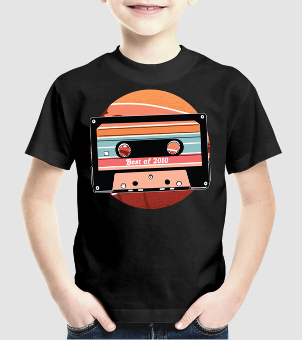 Best of 2010 retro Tape Birthday model negru pe tricou