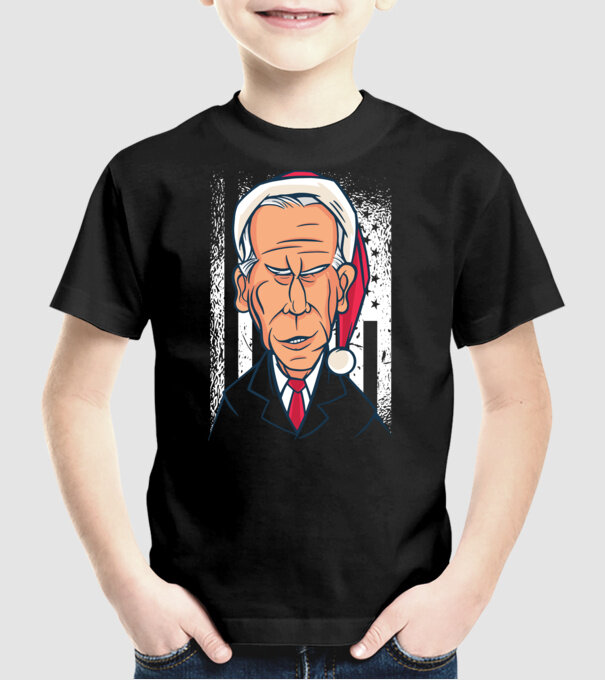 Crăciun Biden model negru pe tricou