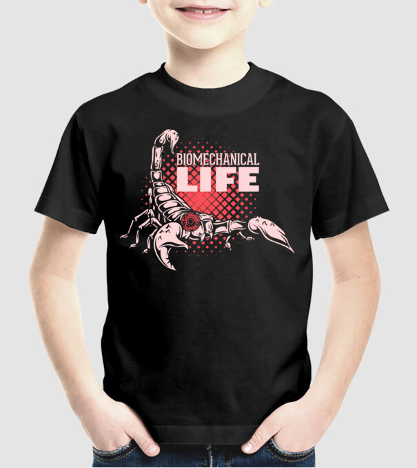 Biomechanical Life model negru pe tricou