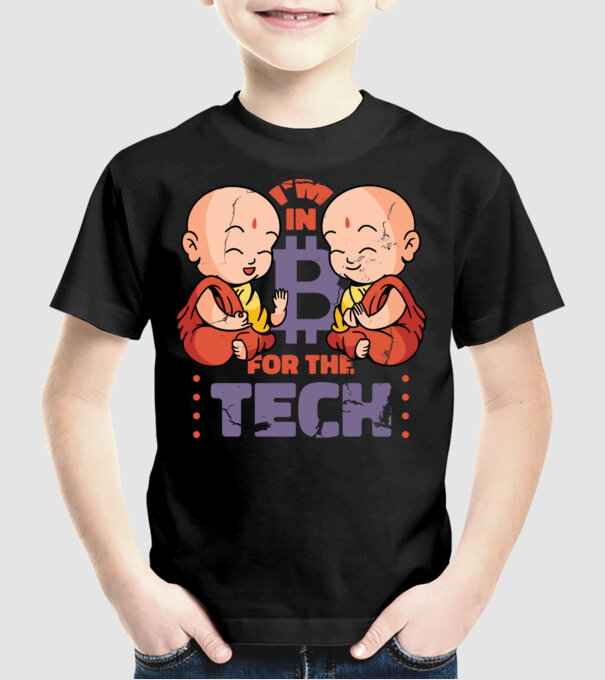 Călugări Buddha Bitcoin model negru pe tricou