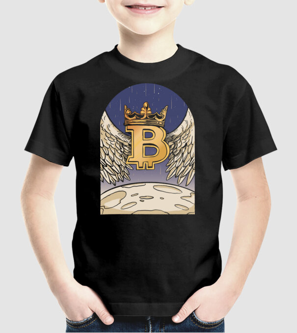 Bitcoin To The Moon Aselenizare model negru pe tricou
