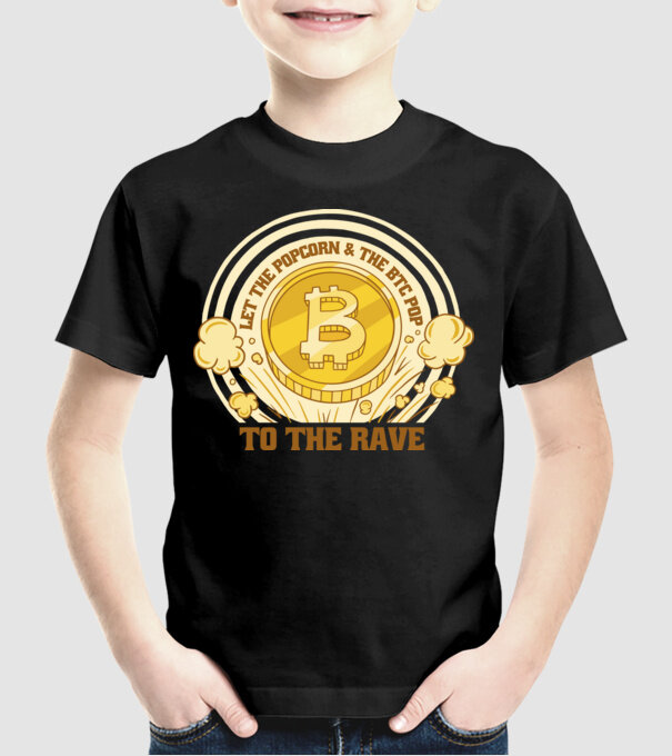 Bitcoin to the Rave model negru pe tricou