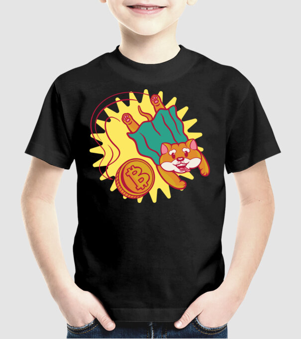 Bitcoin Vs Doge model negru pe tricou