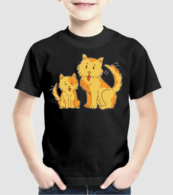 Câini fericiți model negru pe tricou