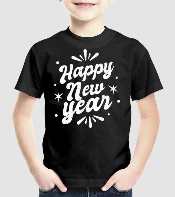 An nou fericit model negru pe tricou