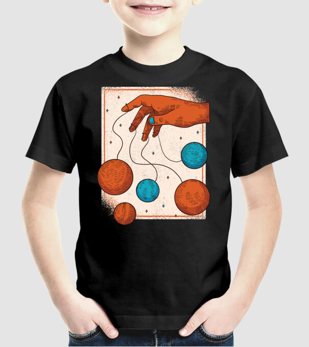 Planete model negru pe tricou