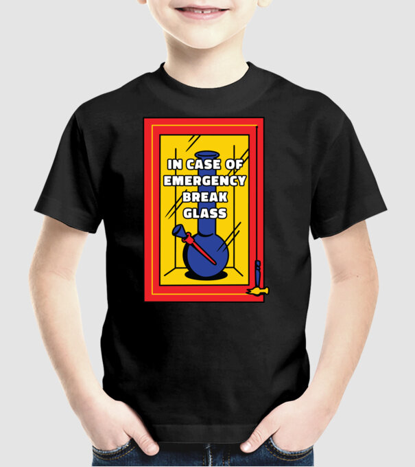 Bong pentru situații de urgență model negru pe tricou
