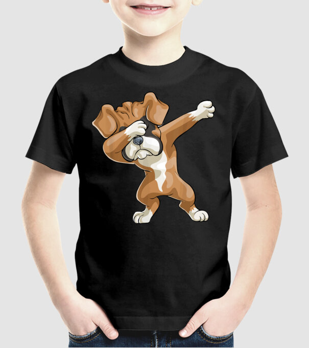 Boxer dab model negru pe tricou