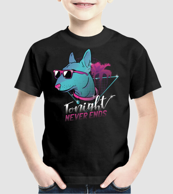 Bullterrier Neon Retro tricou amuzant model negru pe tricou
