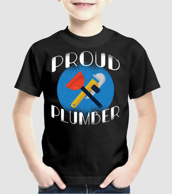 Instalator mândru model negru pe tricou