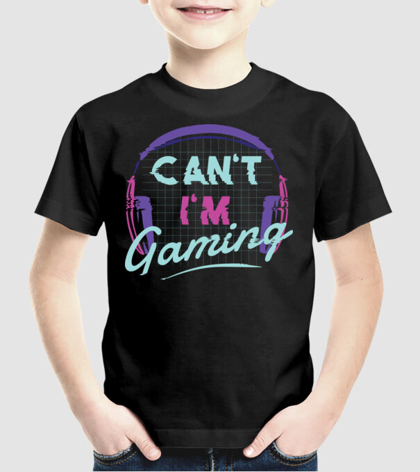 'Can''t I''m Gaming - Gamer' model negru pe tricou