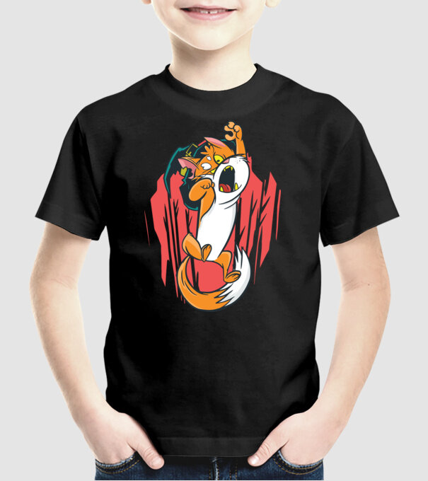 Pisică Vrăjitoare model negru pe tricou