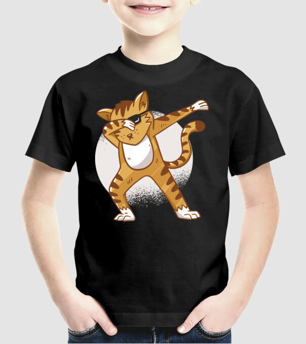 Pisică DAB model negru pe tricou