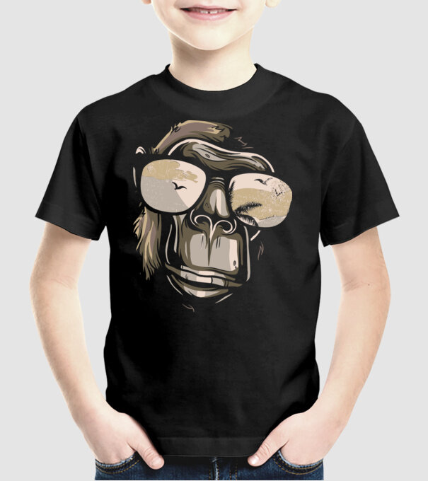 Cool Monkey model negru pe tricou