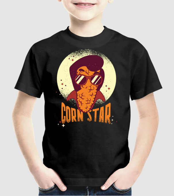Corn Star - Porumb cu freză Elvis model negru pe tricou