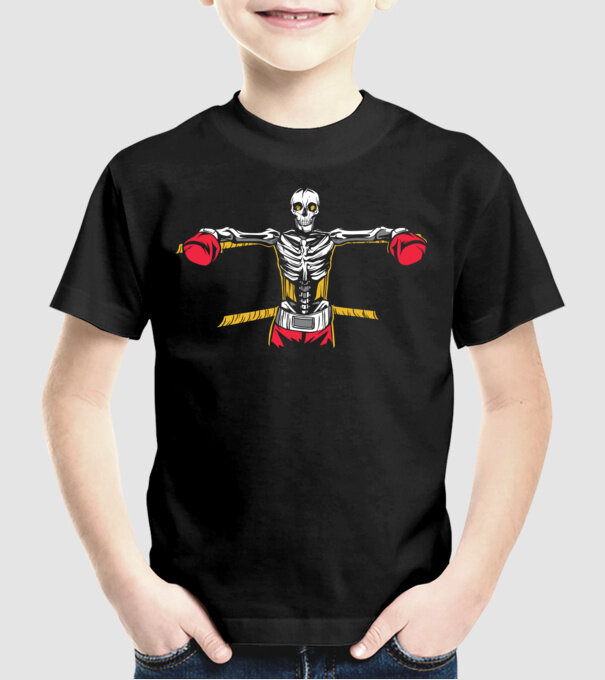 Schelet Boxer model negru pe tricou