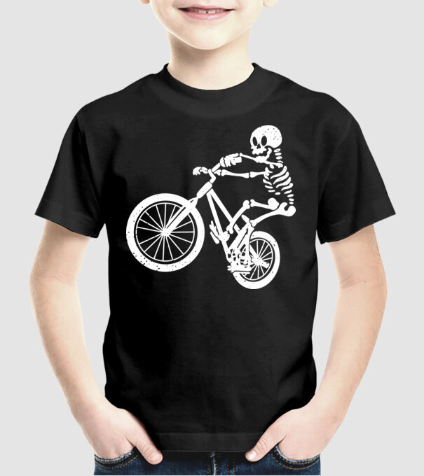 Biciclist schelet model negru pe tricou