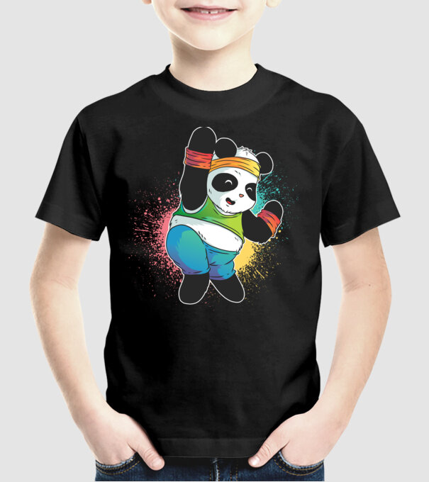 Panda drăguț Zumba model negru pe tricou