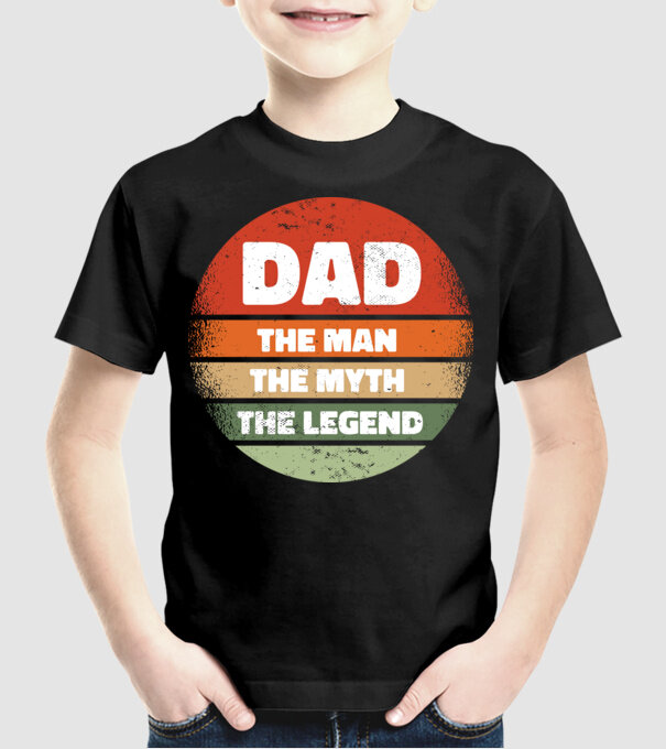 Dad The Man The Myth The Legend model negru pe tricou