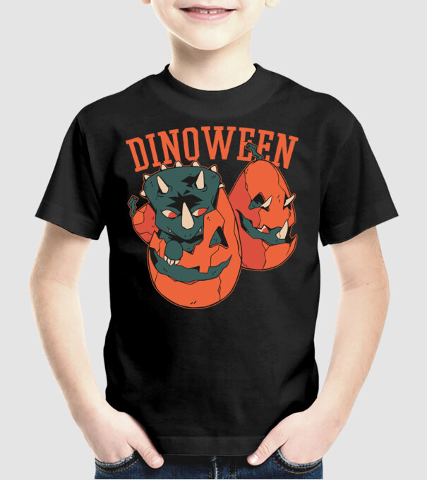 Dinoween model negru pe tricou