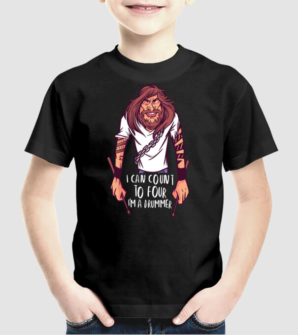 Baterist model negru pe tricou