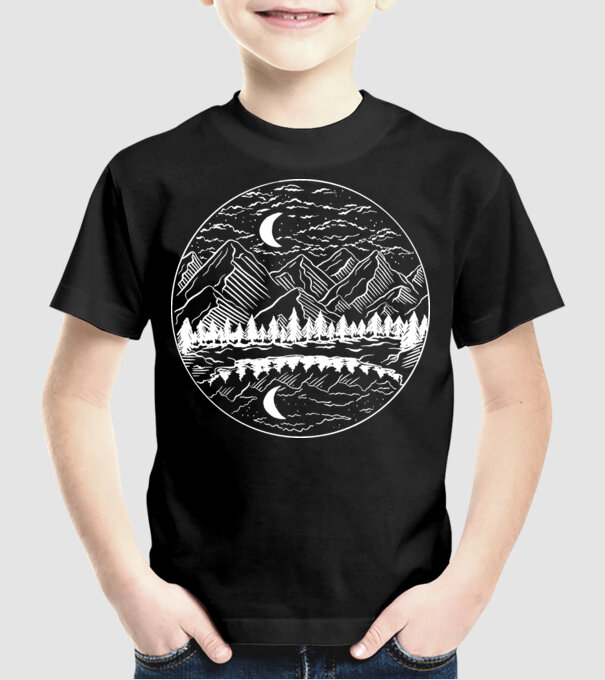 Peisaj de Noapte model negru pe tricou