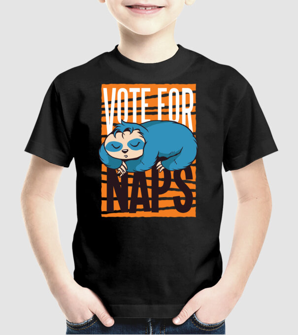 Votez pentru relaxare Leneș model negru pe tricou