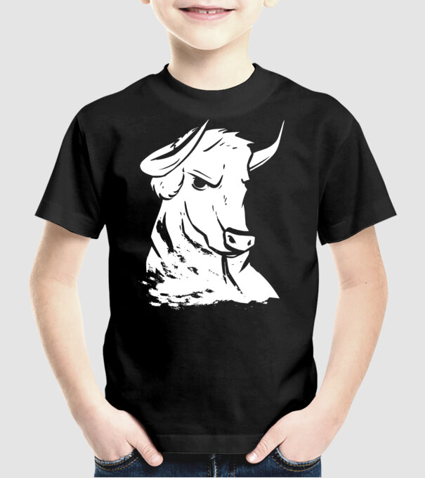 Taur puternic model negru pe tricou